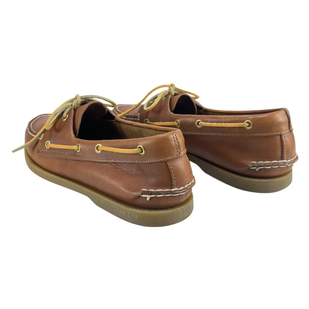 Sperry Top-Sider Men 11M Tan‎ Leather Slip-On Boat Shoes Loafers